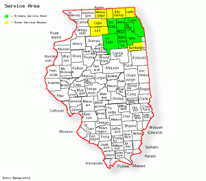 This is a map of Compass REO's primary and extended service regions.